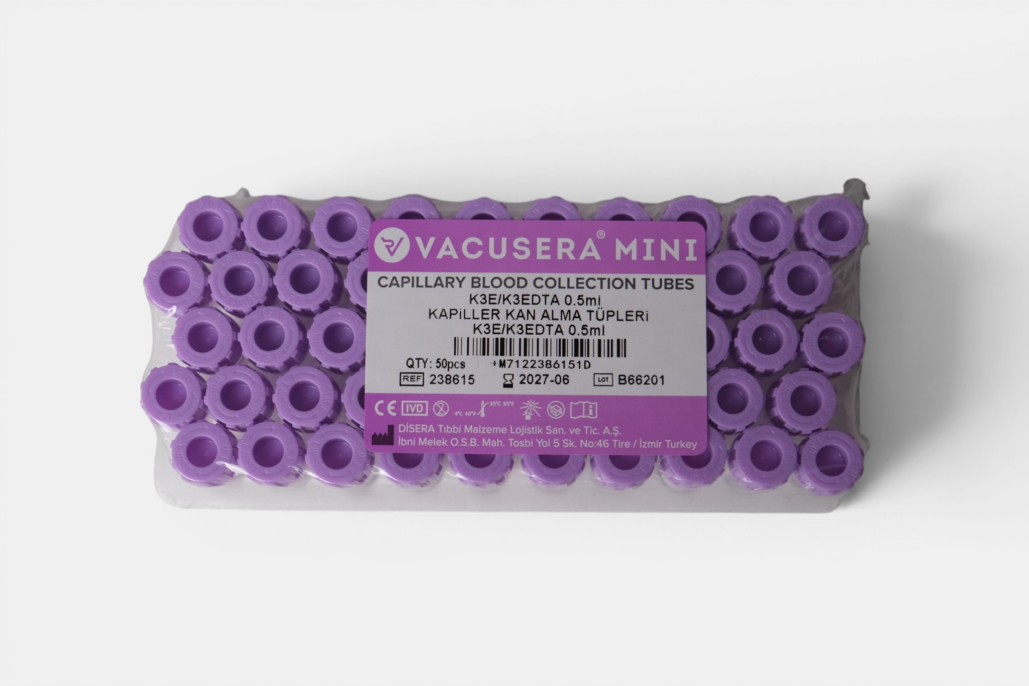 Vacusera Mor Tüp 0.5ml 1