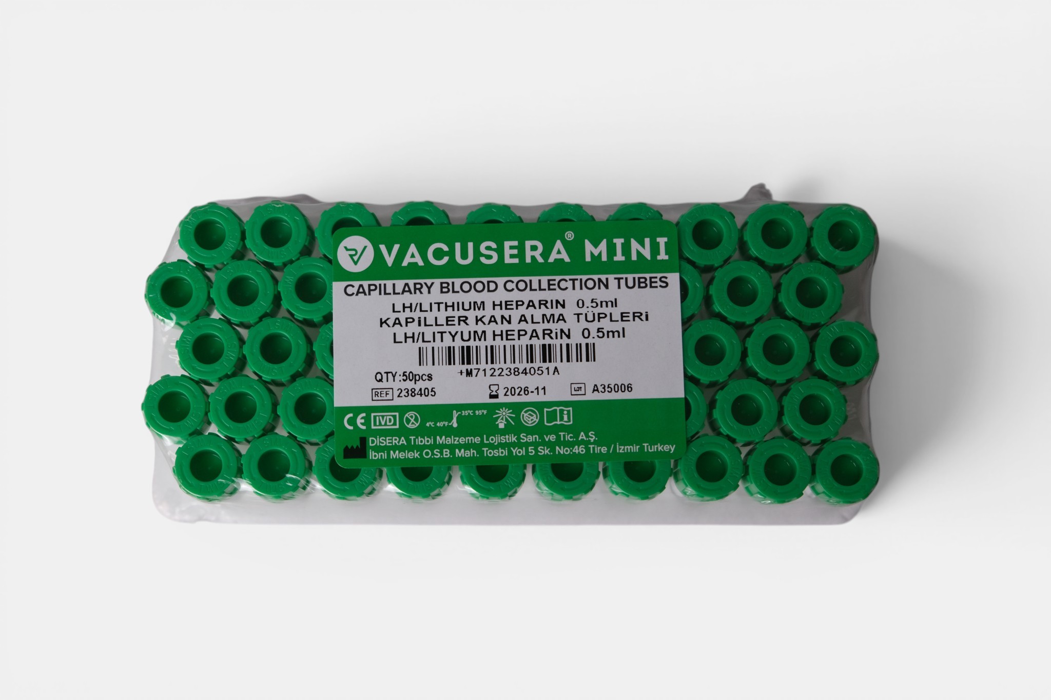 Vacusera Yeşil Tüp 0.5ml 1